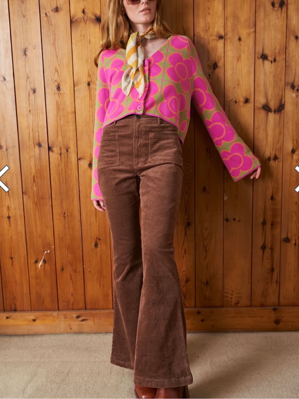 Lucy & Yak Brown Corduroy Flare Pants Size 34